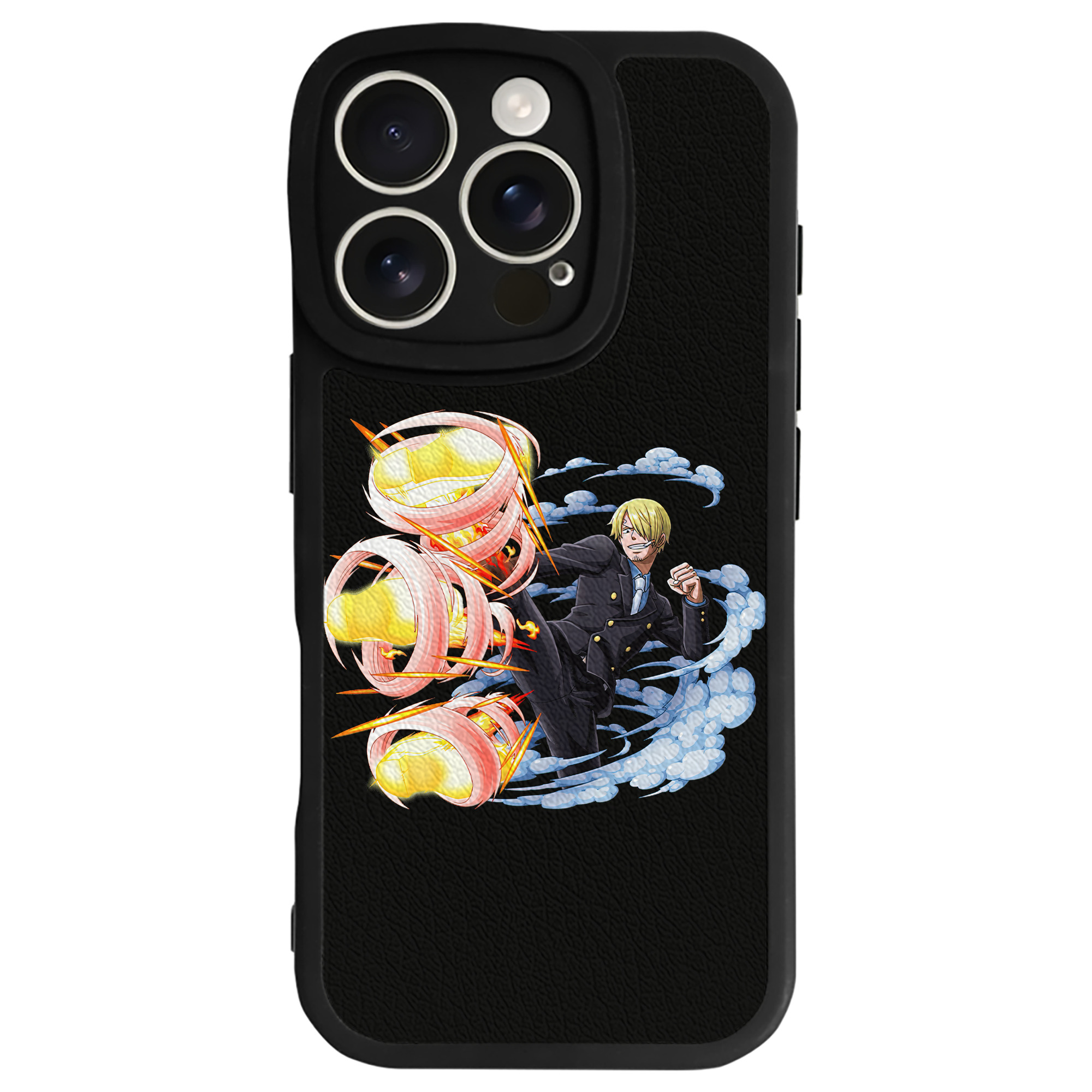 （画像用） ワンピース サンジ ONE PIECE Sanji 【iPhone 16シリーズ対応】シリコンスマホケース（レザー調） 材質：シリコン
